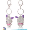 image:imageSALLY ROSE Pave Crystal Hello Kitty and Friends Bag Charm with Lobster Clip Official License Cute Keychains Sanrio GiftsPochacco Purple