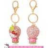image:imageSALLY ROSE Pave Crystal Hello Kitty and Friends Bag Charm with Lobster Clip Official License Cute Keychains Sanrio GiftsStrawberry Pink