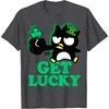 image:imageBadtz  Maru Get Lucky St Patricks Tee Shirt TShirtDark Heather Grey