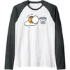 image:imageGudetama Too Lazy to Dunk Basketball Raglan Baseball TeeDark Heather GreyWhite