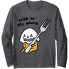 image:imageGudetama Trick or Treat Halloween Long Sleeve Shirt Long Sleeve TShirtDark Heather Grey