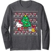 image:imageHello Kitty Candy Cane Christmas Sweater Long Sleeve Shirt Long Sleeve TShirtDark Heather Grey