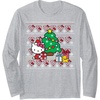image:imageHello Kitty Candy Cane Christmas Sweater Long Sleeve Shirt Long Sleeve TShirtHeather Grey