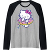 image:imageHello Kitty Donut Sprinkles Floaty Summer Swimming Raglan Baseball TeeBlackAthletic Heather