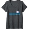 image:imageHello Kitty Swim Snorkle Summer Stripe VNeck TShirtDark Heather Grey