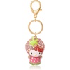 image:imageSALLY ROSE Pave Crystal Hello Kitty and Friends Bag Charm with Lobster Clip Official License Cute Keychains Sanrio GiftsStrawberry Pink