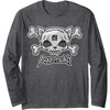 image:imageSkull and Crossbones Long Sleeve Shirt Long Sleeve TShirtDark Heather Grey