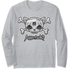 image:imageSkull and Crossbones Long Sleeve Shirt Long Sleeve TShirtHeather Grey