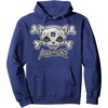 image:imageSkull and Crossbones Rage Hoodie Pullover HoodieNavy Blue