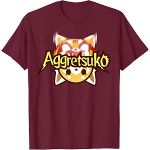 image:imageAggretsuko Dual Personality Logo Tee Shirt TShirtBurgundy