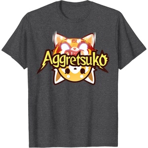 image:imageAggretsuko Dual Personality Logo Tee Shirt TShirtDark Heather Grey