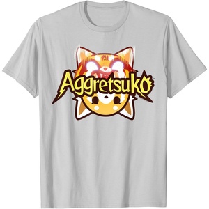 image:imageAggretsuko Dual Personality Logo Tee Shirt TShirtSilver Grey
