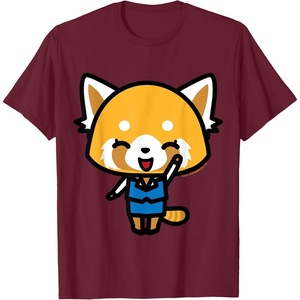 image:imageAggretsuko Happy Mood Tee Shirt TShirtBurgundy