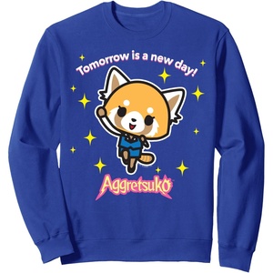 image:imageAggretsuko Tomorrow is a New Day Sweatshirt SweatshirtRoyal Blue