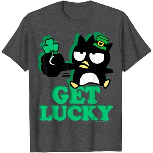 image:imageBadtz  Maru Get Lucky St Patricks Tee Shirt TShirtDark Heather Grey