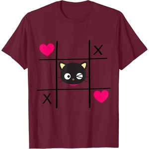 image:imageChococat Tic Tac Toe Valentine Tee Shirt Men Women Girls Kids TShirtBurgundy