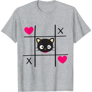 image:imageChococat Tic Tac Toe Valentine Tee Shirt Men Women Girls Kids TShirtHeather Grey