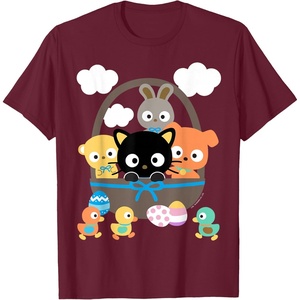 image:imageChococat and Friends Happy Easter Tee Shirt TShirtBurgundy