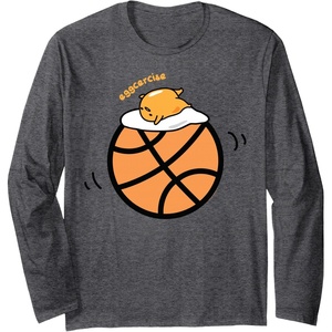 image:imageGudetama Exercise eggcercise Basketball Fitness Long Sleeve TShirtDark Heather Grey