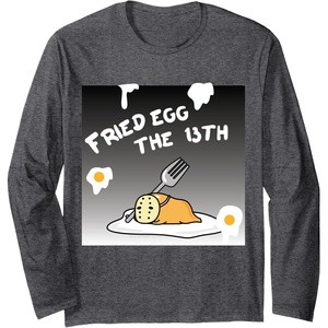 image:imageGudetama Fried Egg the 13th Halloween Long Sleeve Shirt Long Sleeve TShirtDark Heather Grey