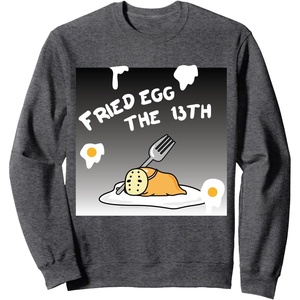 image:imageGudetama Fried Egg the 13th Halloween Sweatshirt SweatshirtDark Heather Grey