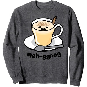 image:imageGudetama Meh Eggnog Holiday Sweatshirt SweatshirtDark Heather Grey