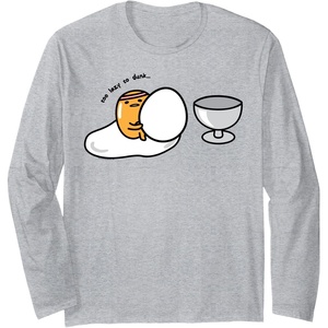 image:imageGudetama Too Lazy to Dunk Basketball Long Sleeve TShirtHeather Grey