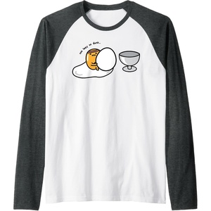 image:imageGudetama Too Lazy to Dunk Basketball Raglan Baseball TeeDark Heather GreyWhite