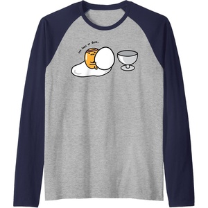 image:imageGudetama Too Lazy to Dunk Basketball Raglan Baseball TeeNavy BlueAthletic Heather