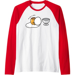 image:imageGudetama Too Lazy to Dunk Basketball Raglan Baseball TeeRedWhite
