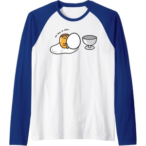 image:imageGudetama Too Lazy to Dunk Basketball Raglan Baseball TeeRoyal BlueWhite