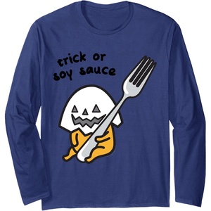 image:imageGudetama Trick or Treat Halloween Long Sleeve Shirt Long Sleeve TShirtNavy Blue