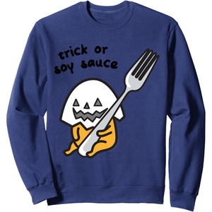 image:imageGudetama Trick or Treat Halloween Sweatshirt SweatshirtNavy Blue