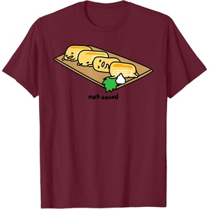 image:imageGudetama the Lazy Egg Meh Squad Sushi Tamagoyaki TShirtBurgundy