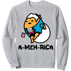 image:imageGudetama the Lazy Egg USA Patriotic America Founding Fathers SweatshirtHeather Grey