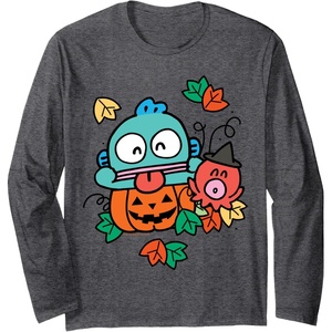 image:imageHangyodon Happy Halloween Long Sleeve Shirt Long Sleeve TShirtDark Heather Grey