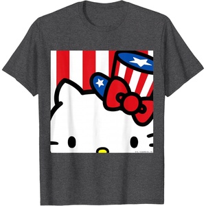 image:imageHello Kitty Americana Close Up Tee Shirt TShirtDark Heather Grey