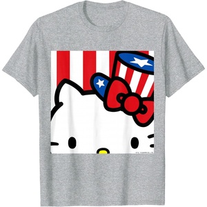 image:imageHello Kitty Americana Close Up Tee Shirt TShirtHeather Grey