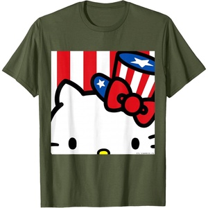 image:imageHello Kitty Americana Close Up Tee Shirt TShirtOlive Green