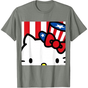 image:imageHello Kitty Americana Close Up Tee Shirt TShirtOlive Heather