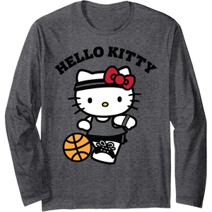 image:imageHello Kitty Basketball Long Sleeve TShirtDark Heather Grey