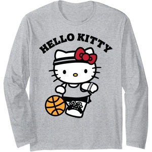 image:imageHello Kitty Basketball Long Sleeve TShirtHeather Grey