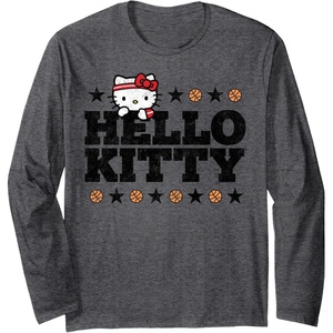 image:imageHello Kitty Basketball Star Long Sleeve TShirtDark Heather Grey
