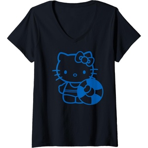 image:imageHello Kitty Blue Summer Swim VNeck TShirtBlack