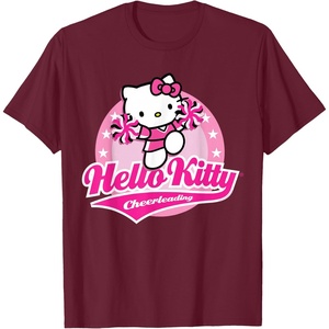 image:imageHello Kitty Cheerleading Cheerleader Tee Shirt TShirtBurgundy