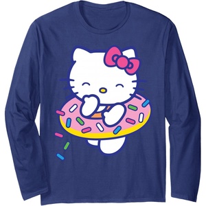 image:imageHello Kitty Donut Sprinkles Floaty Summer Swimming Long Sleeve TShirtNavy Blue