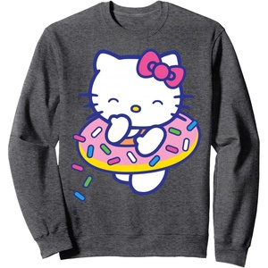 image:imageHello Kitty Donut Sprinkles Floaty Summer Swimming SweatshirtDark Heather Grey