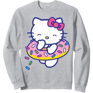 image:imageHello Kitty Donut Sprinkles Floaty Summer Swimming SweatshirtHeather Grey