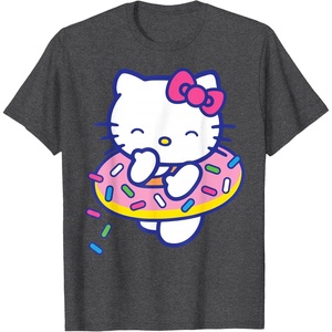 image:imageHello Kitty Donut Sprinkles Floaty Summer Swimming TShirtDark Heather Grey