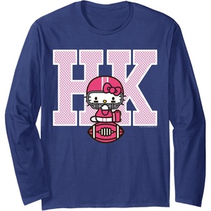 image:imageHello Kitty Football Spirit Long Sleeve Shirt Long Sleeve TShirtNavy Blue